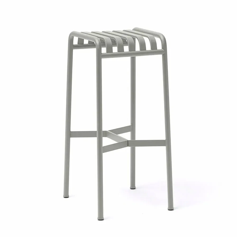 Bar Stool with Slatted Seat - Anthracite, Steel