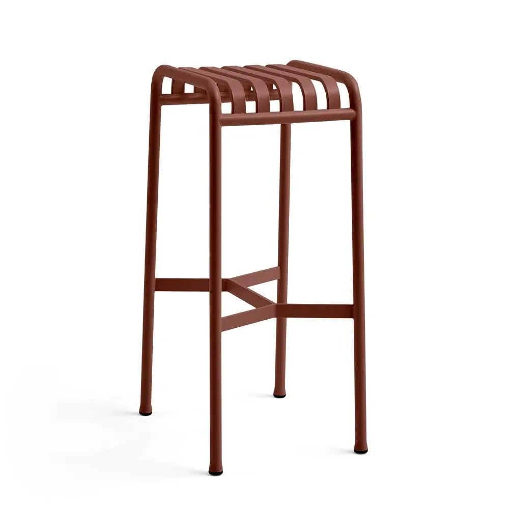Bar Stool with Slatted Seat - Anthracite, Steel