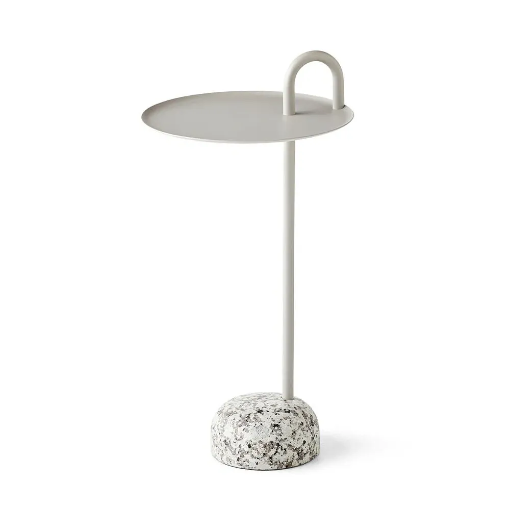 Bowler Side Table with Handle - Beige, Steel image