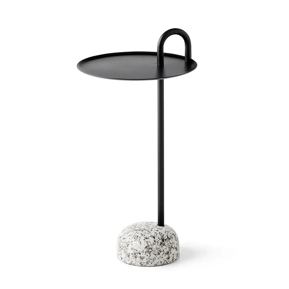 Bowler Side Table with Handle - Black, Steel