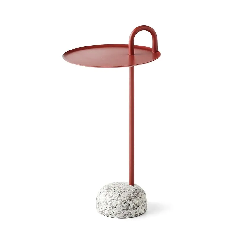 Bowler Side Table with Handle - Green, Steel