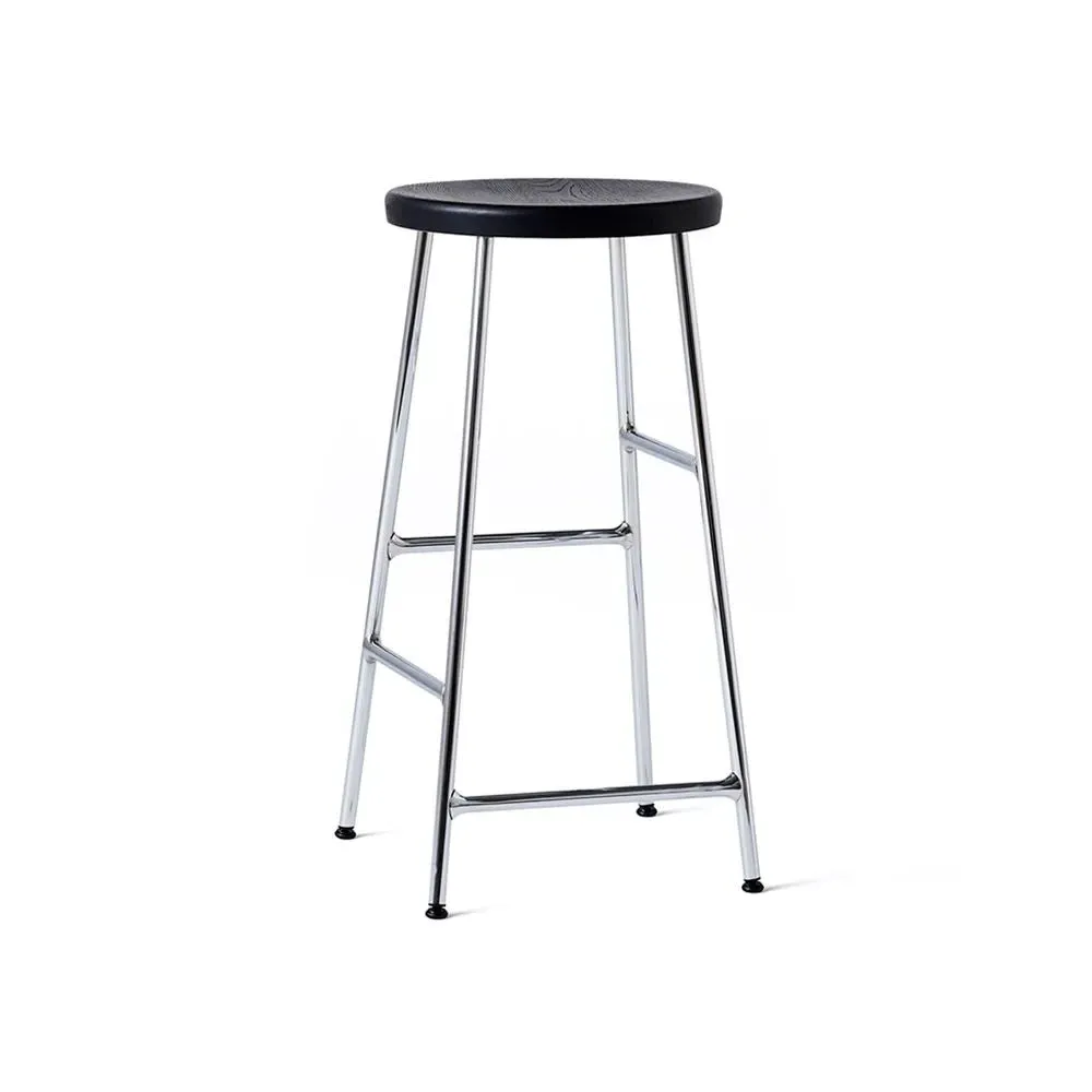 Breakfast Bar Stool with Footrest - Black, Oak image