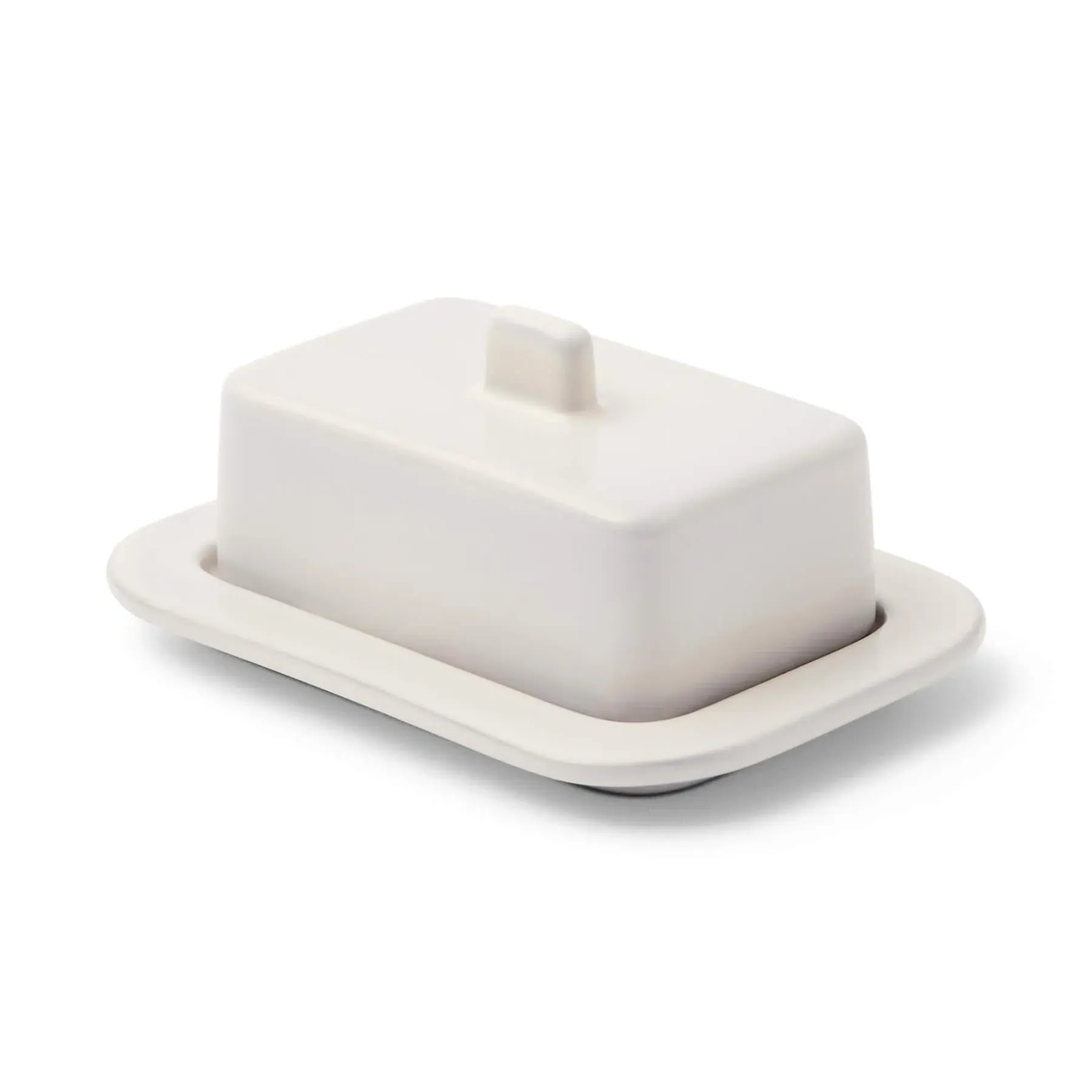 Butter Dish with Lid - Off White, Terracotta