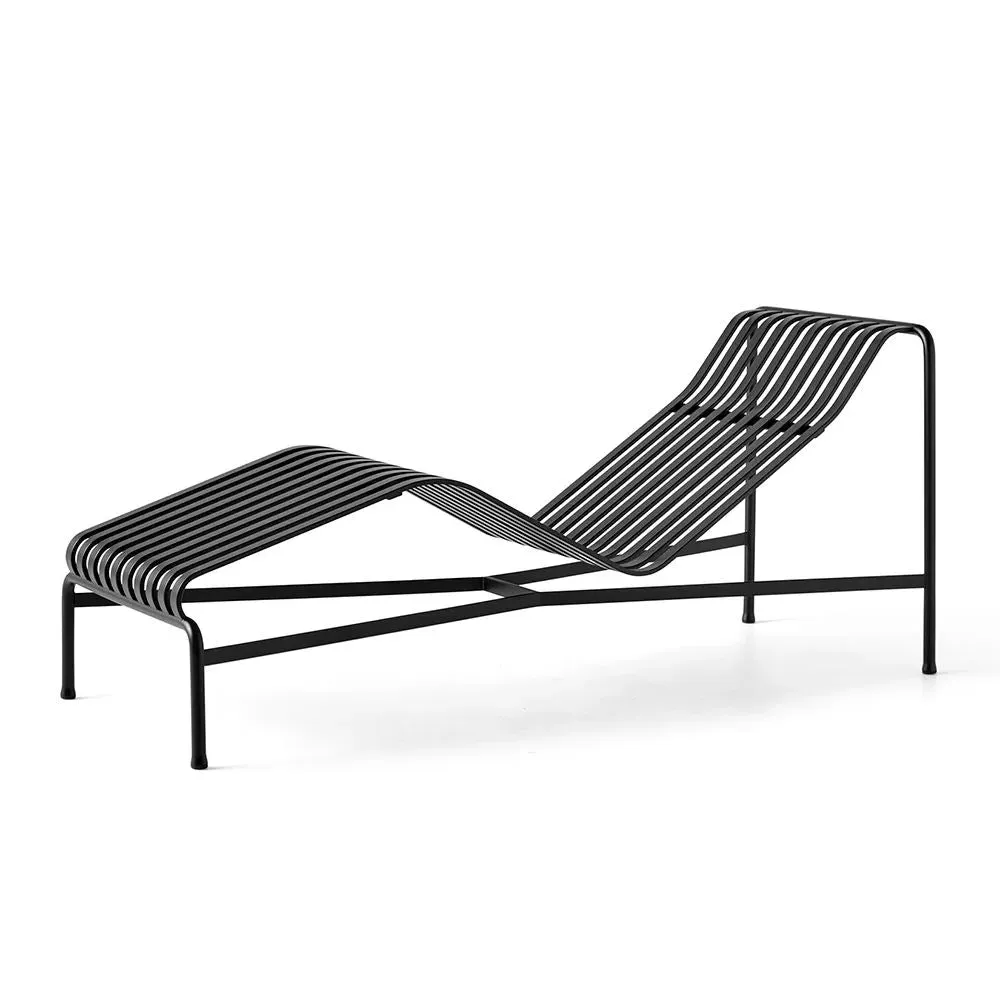 Chaise Longue with Slats - Anthracite, Steel