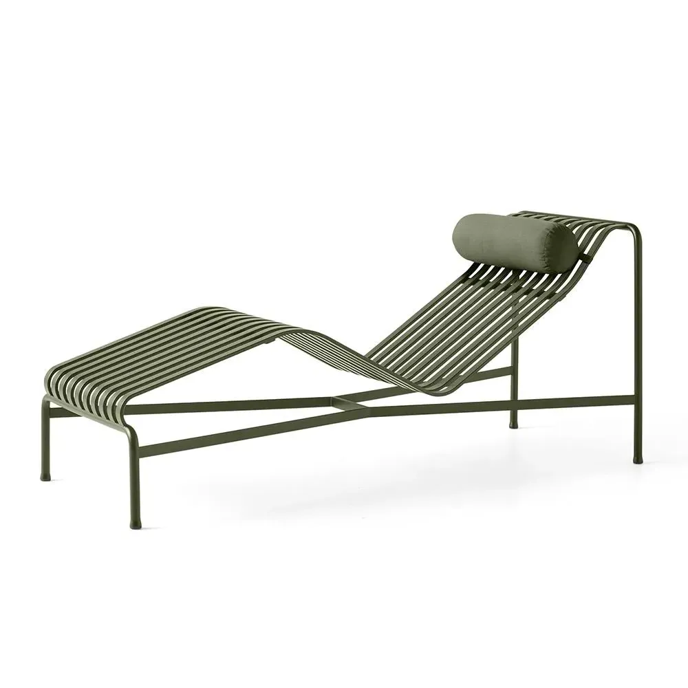 Chaise Longue with Slats - Iron Red, Steel