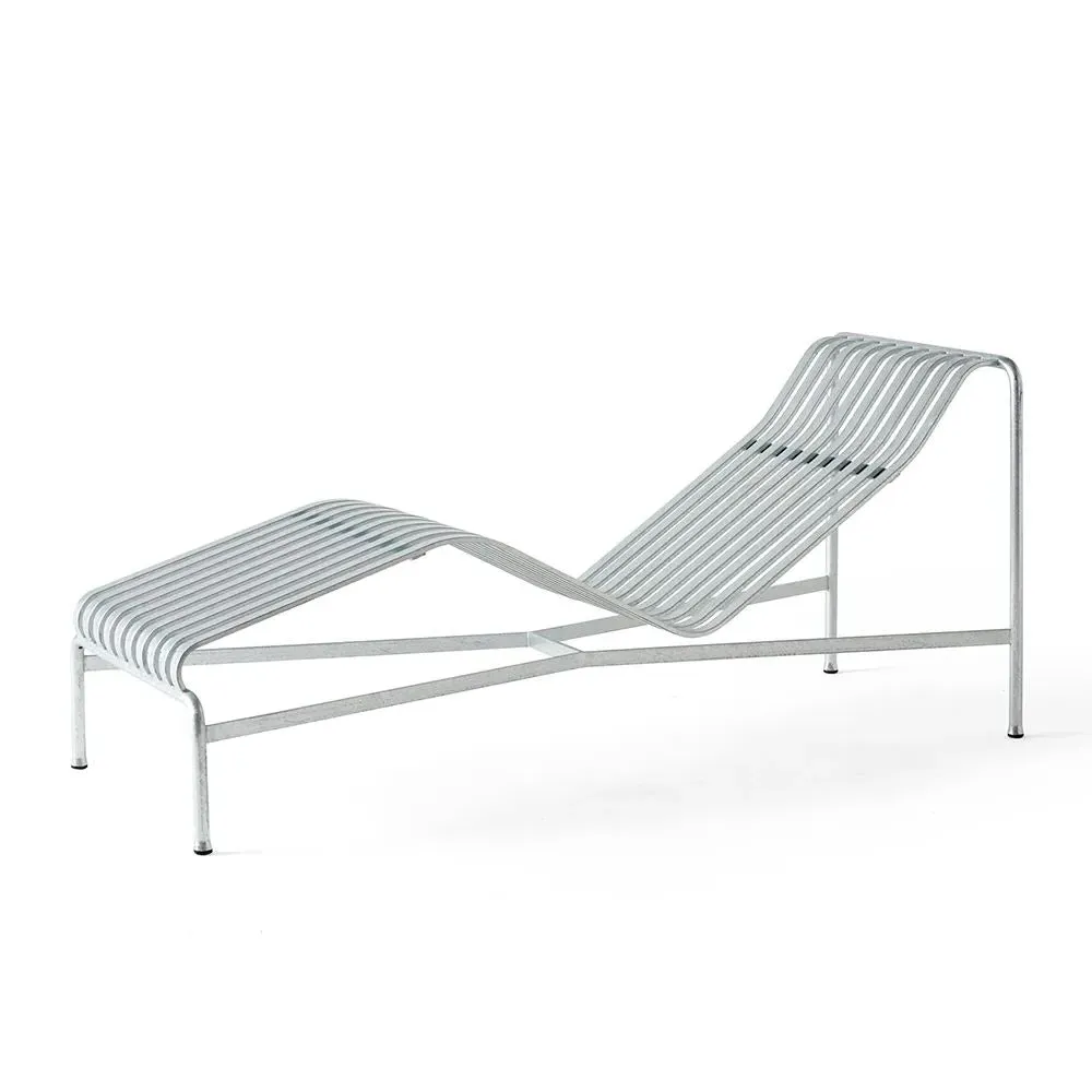 Chaise Longue with Slats - Iron Red, Steel
