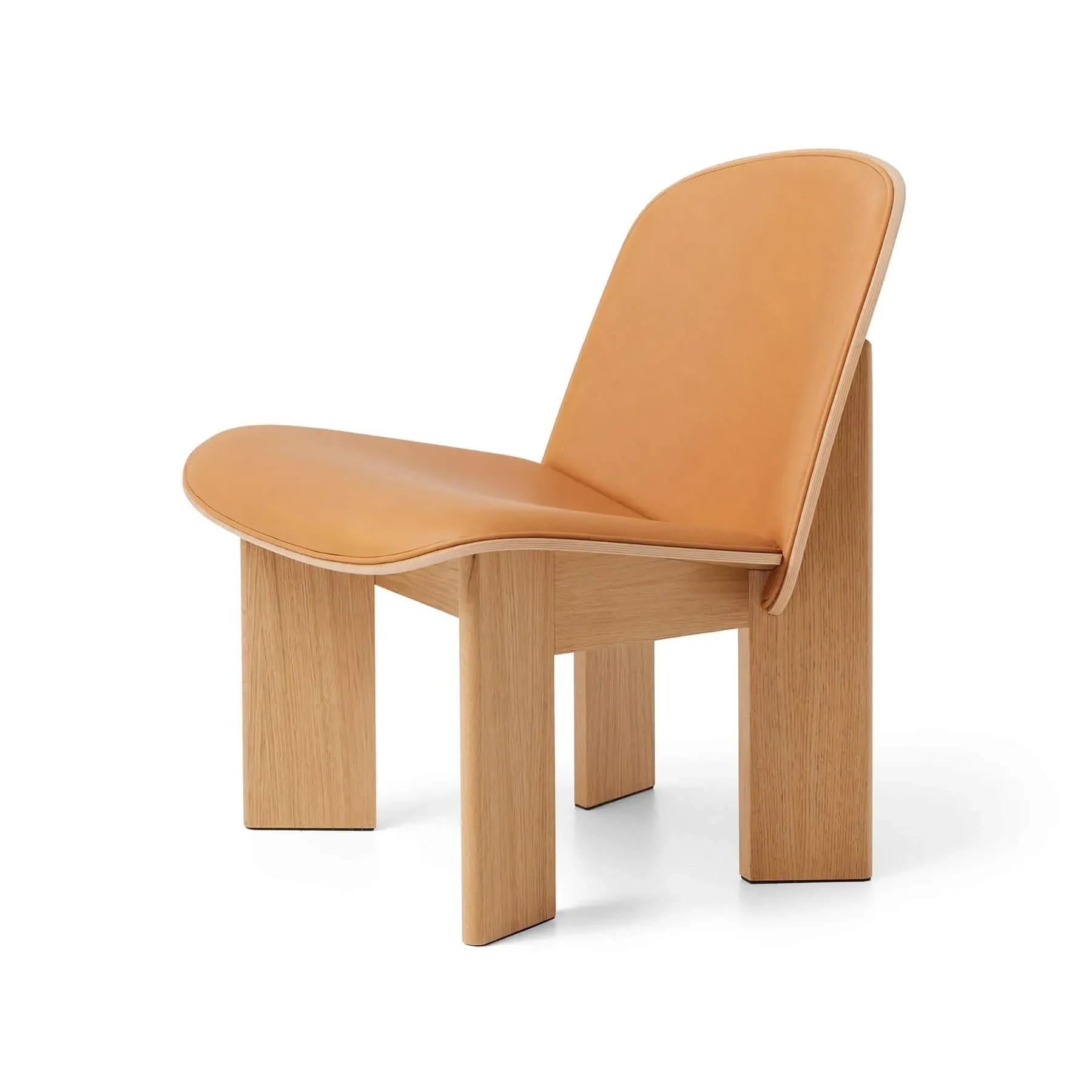 Chisel Lounge Chair Front Upholstered - Beech