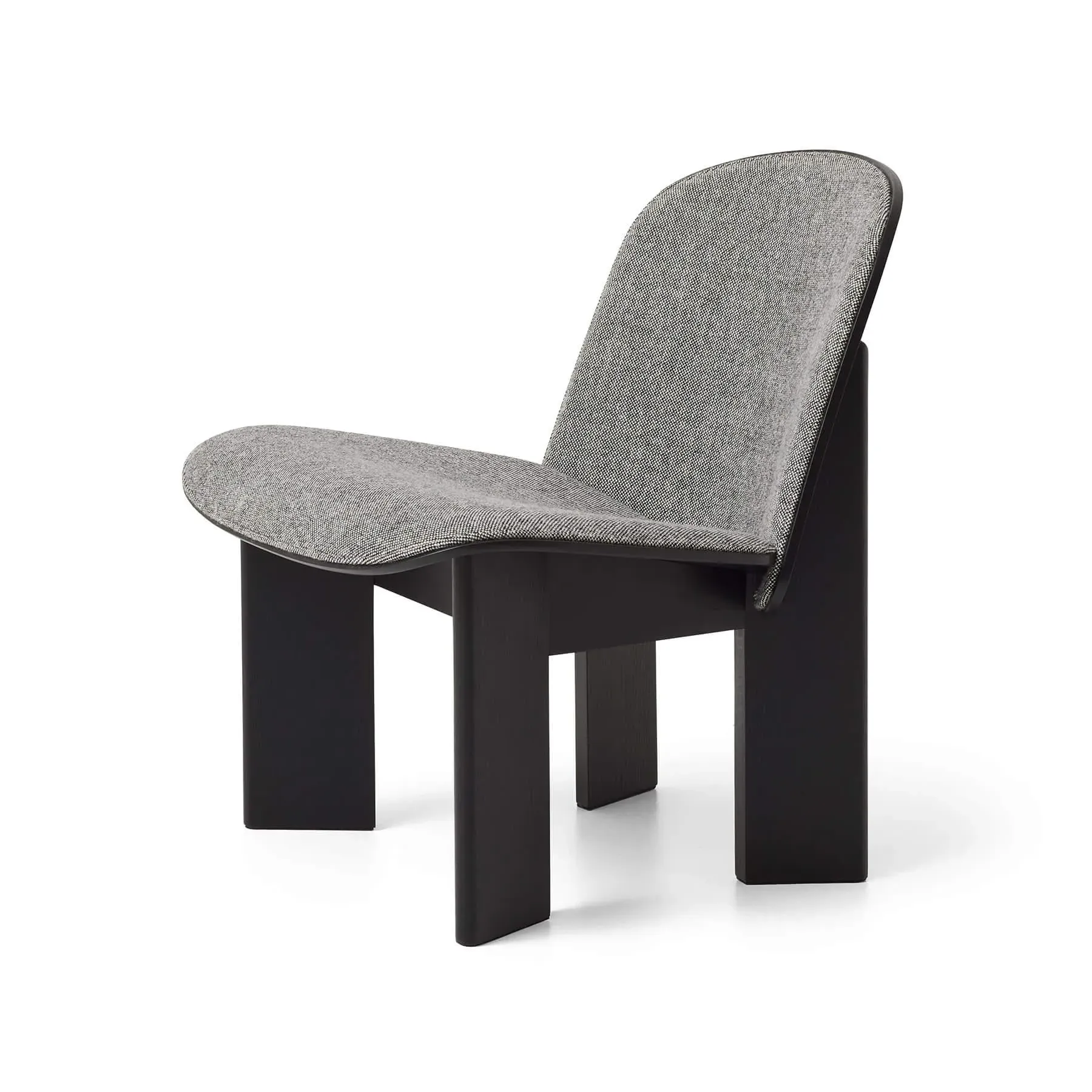 Chisel Lounge Chair Front Upholstered - Black, Beech