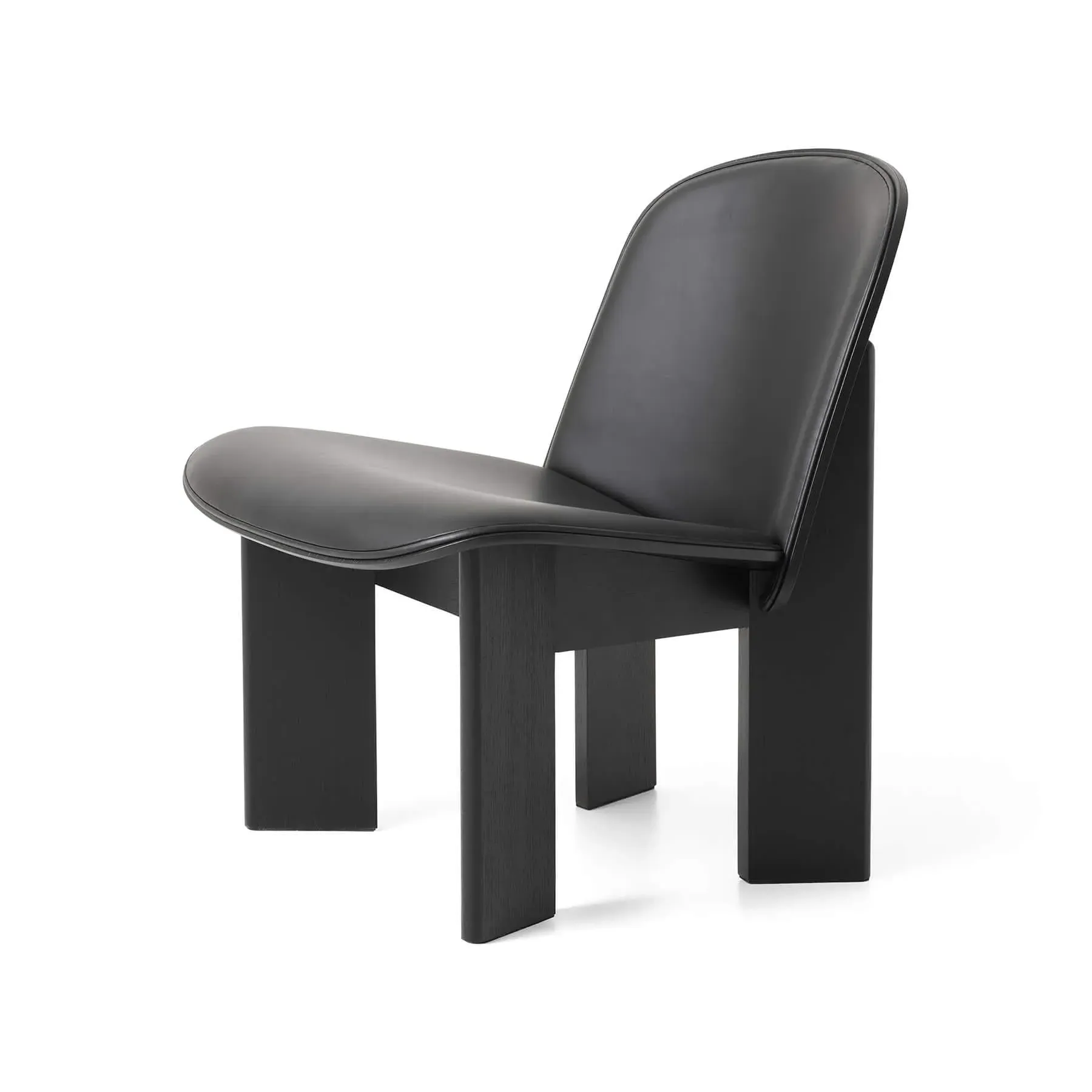 Chisel Lounge Chair Front Upholstered - Black, Oak