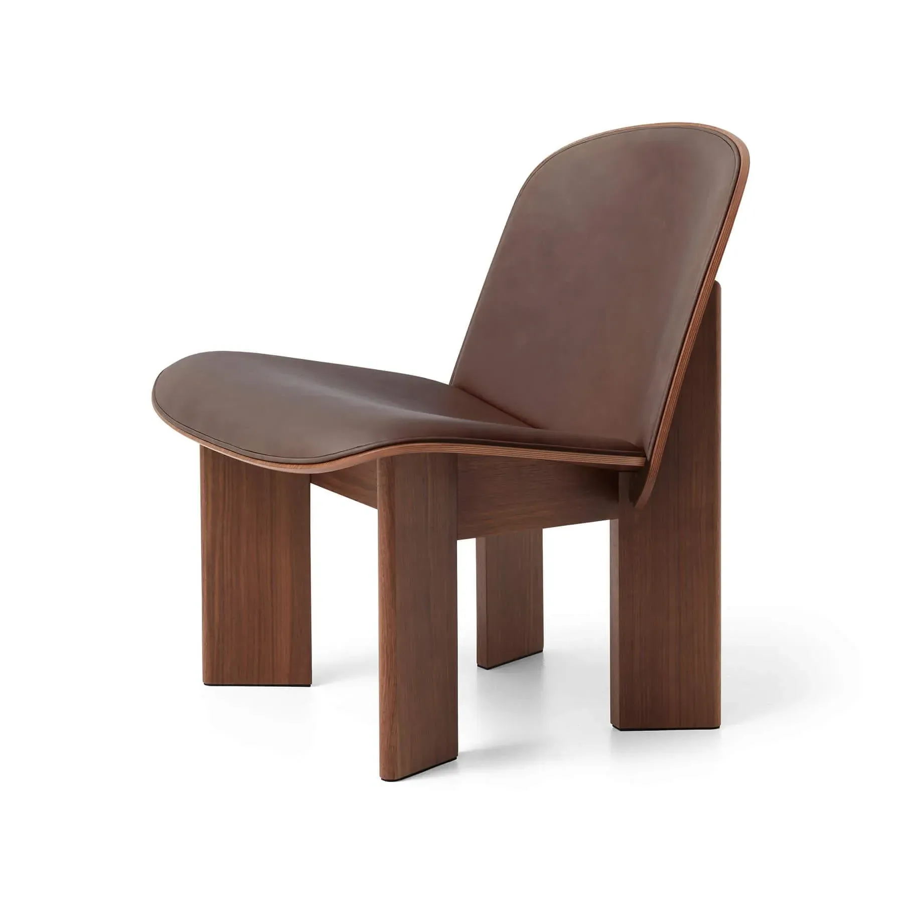 Chisel Lounge Chair Front Upholstered - Brown