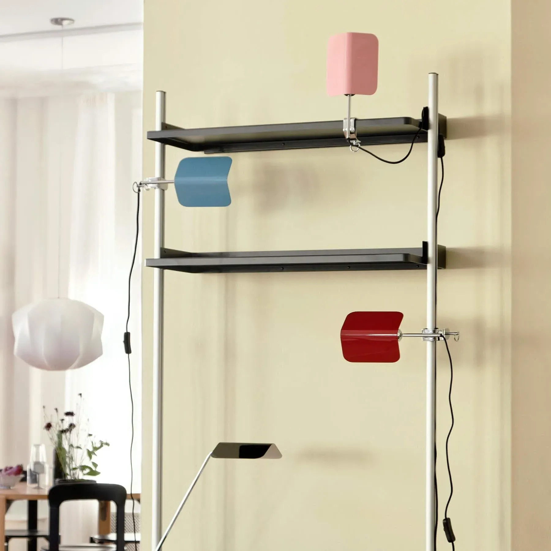 Clip Light with Adjustable Shade - Red, Steel