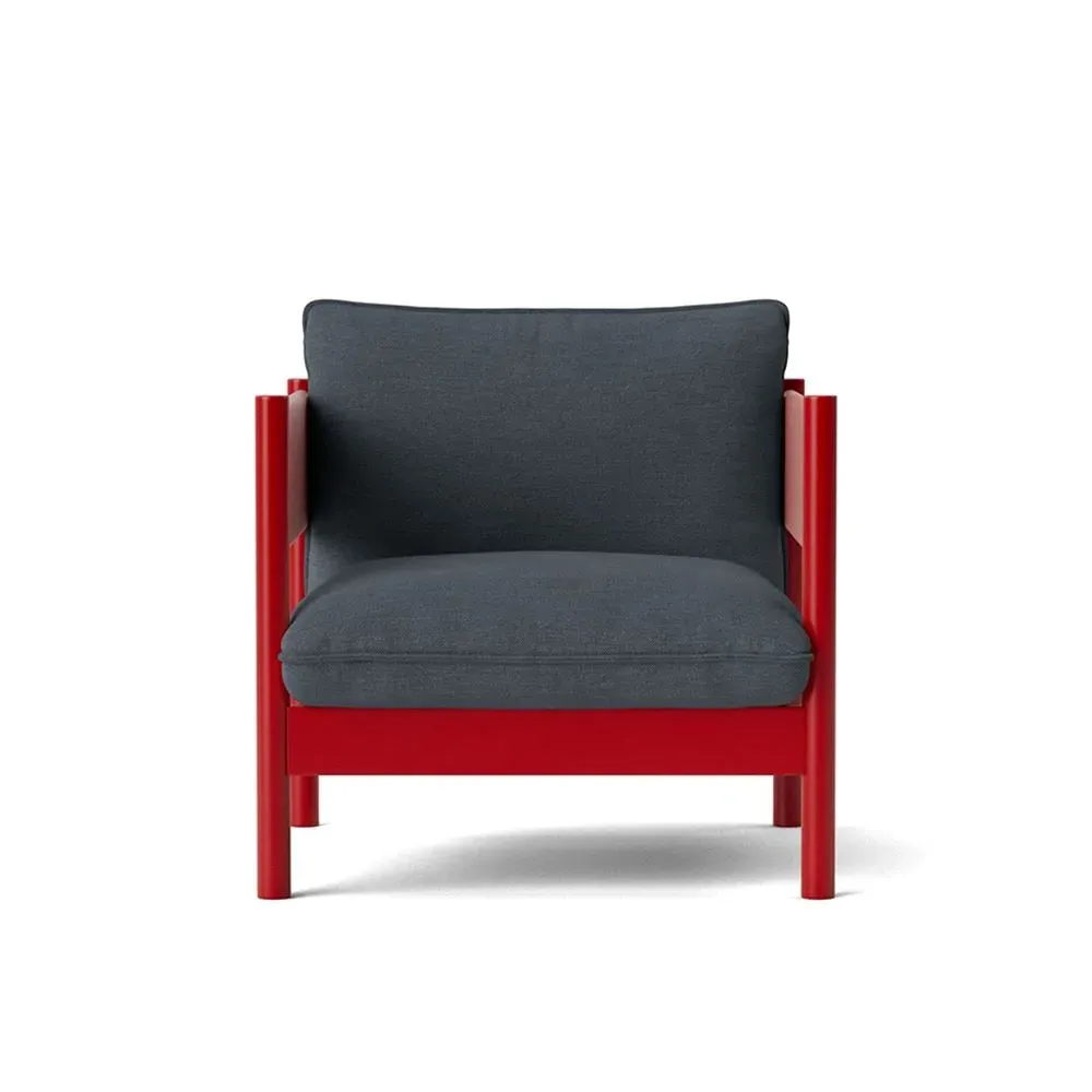 Club Armchair with Cushions - Wine Red, Beech