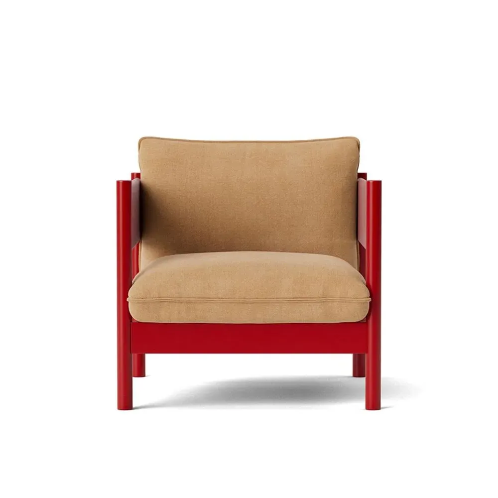 Club Armchair with Cushions - Wine Red, Beech