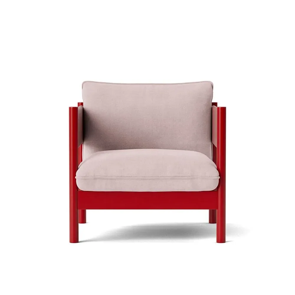 Club Armchair with Cushions - Wine Red, Beech