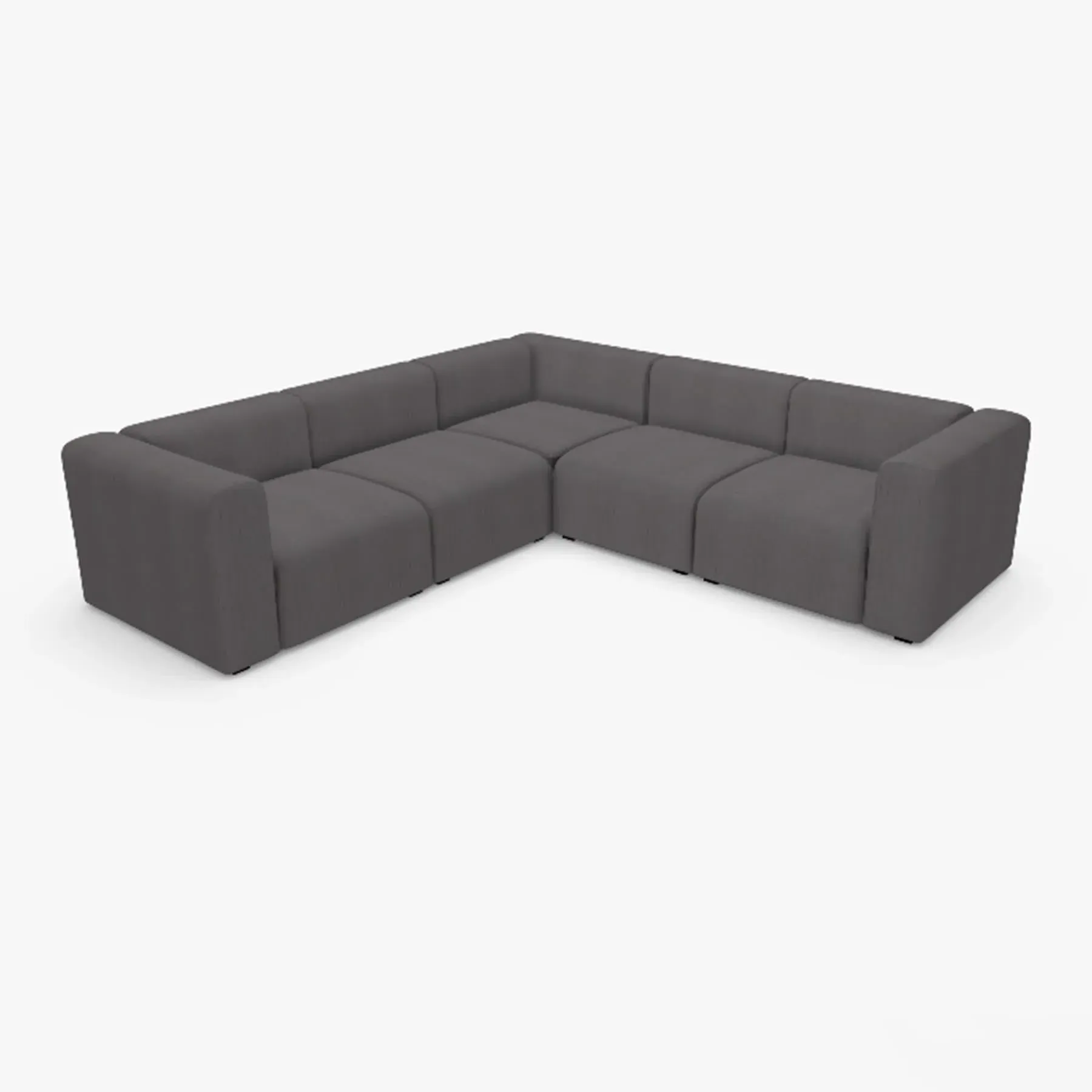 Corner Sofa with High Arms - Steelcut Fabric