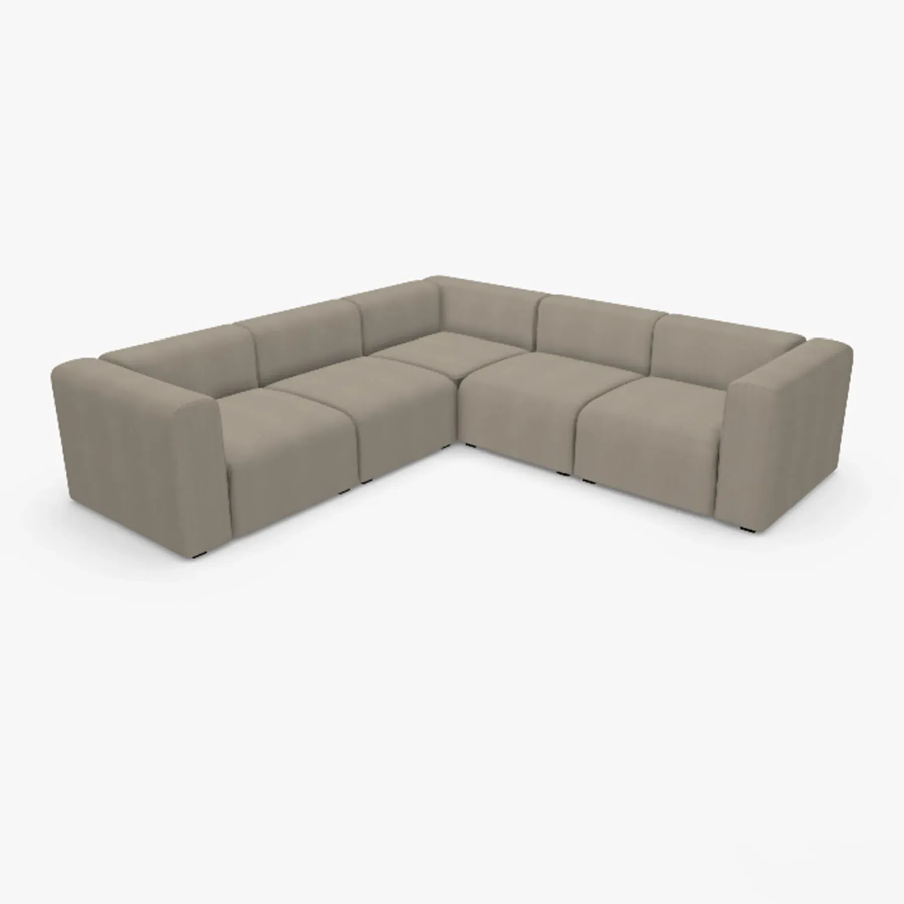 Corner Sofa with High Arms - Steelcut Fabric