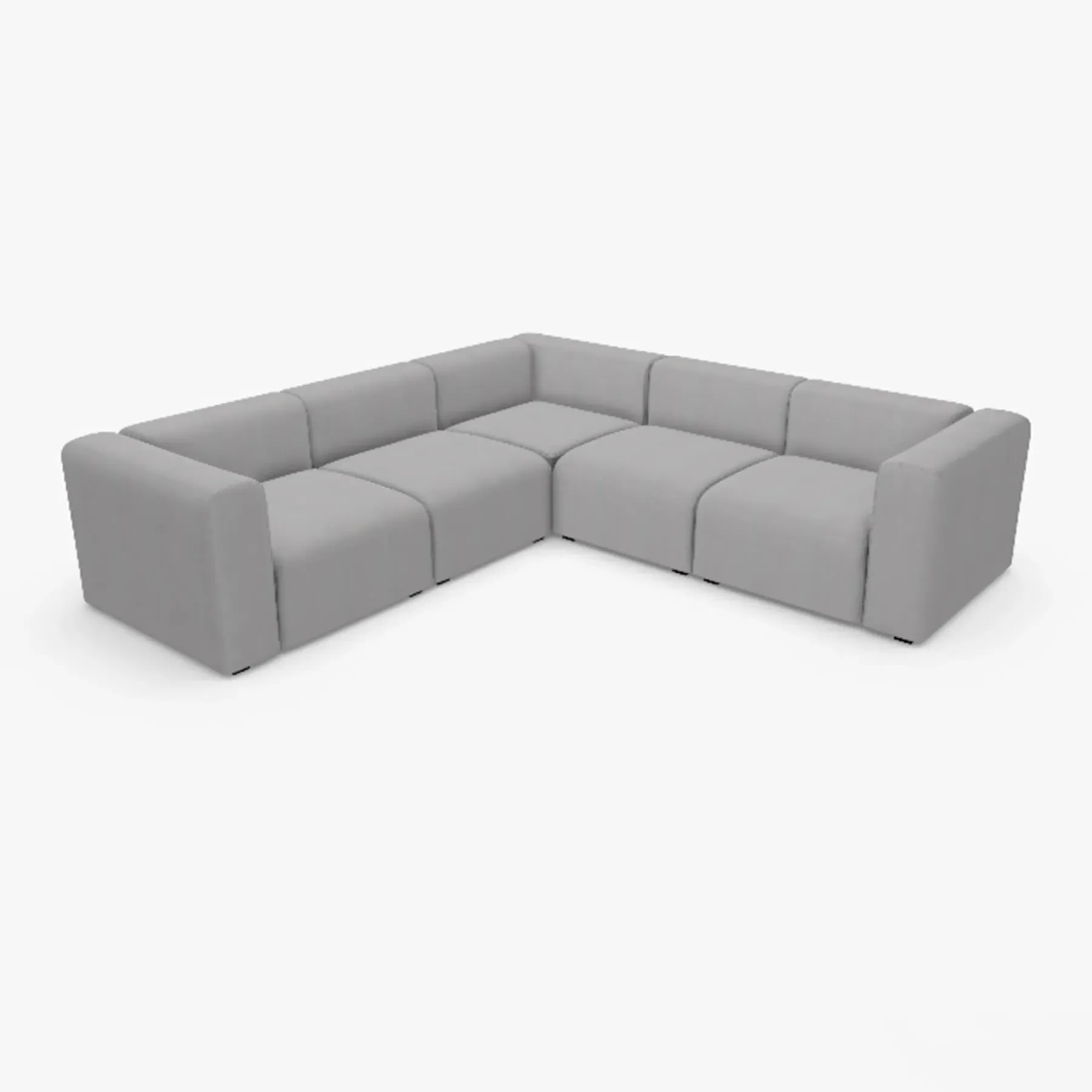 Corner Sofa with High Arms - Steelcut Fabric