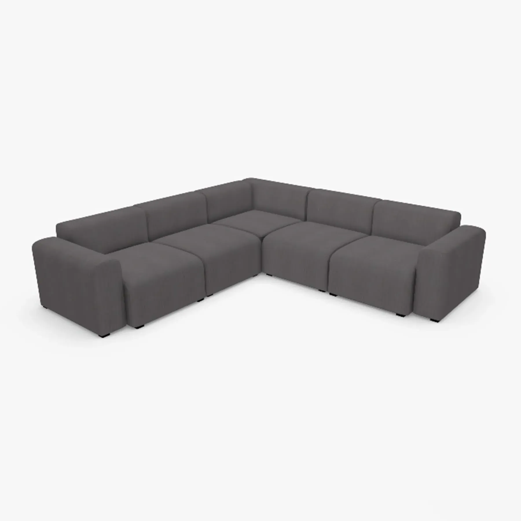 Corner Sofa with Low Arms - Steelcut Fabric