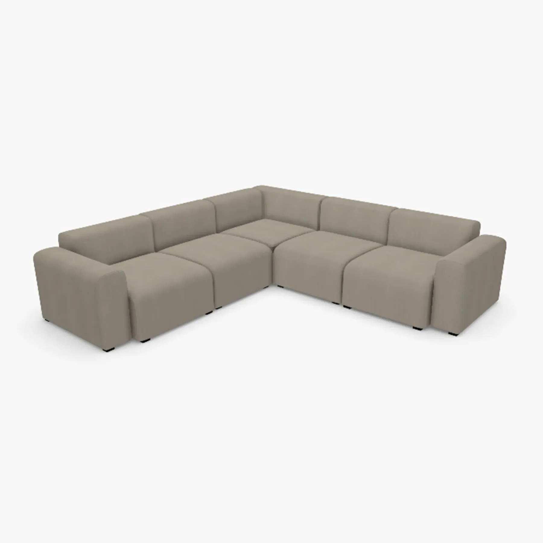 Corner Sofa with Low Arms - Steelcut Fabric