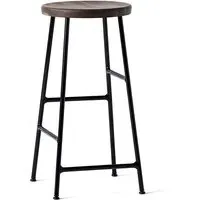 Cornet 65cm Bar Stool - Smoked Oak, Black Steel