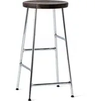 Cornet 65cm Bar Stool - Smoked Oak, Chrome Steel