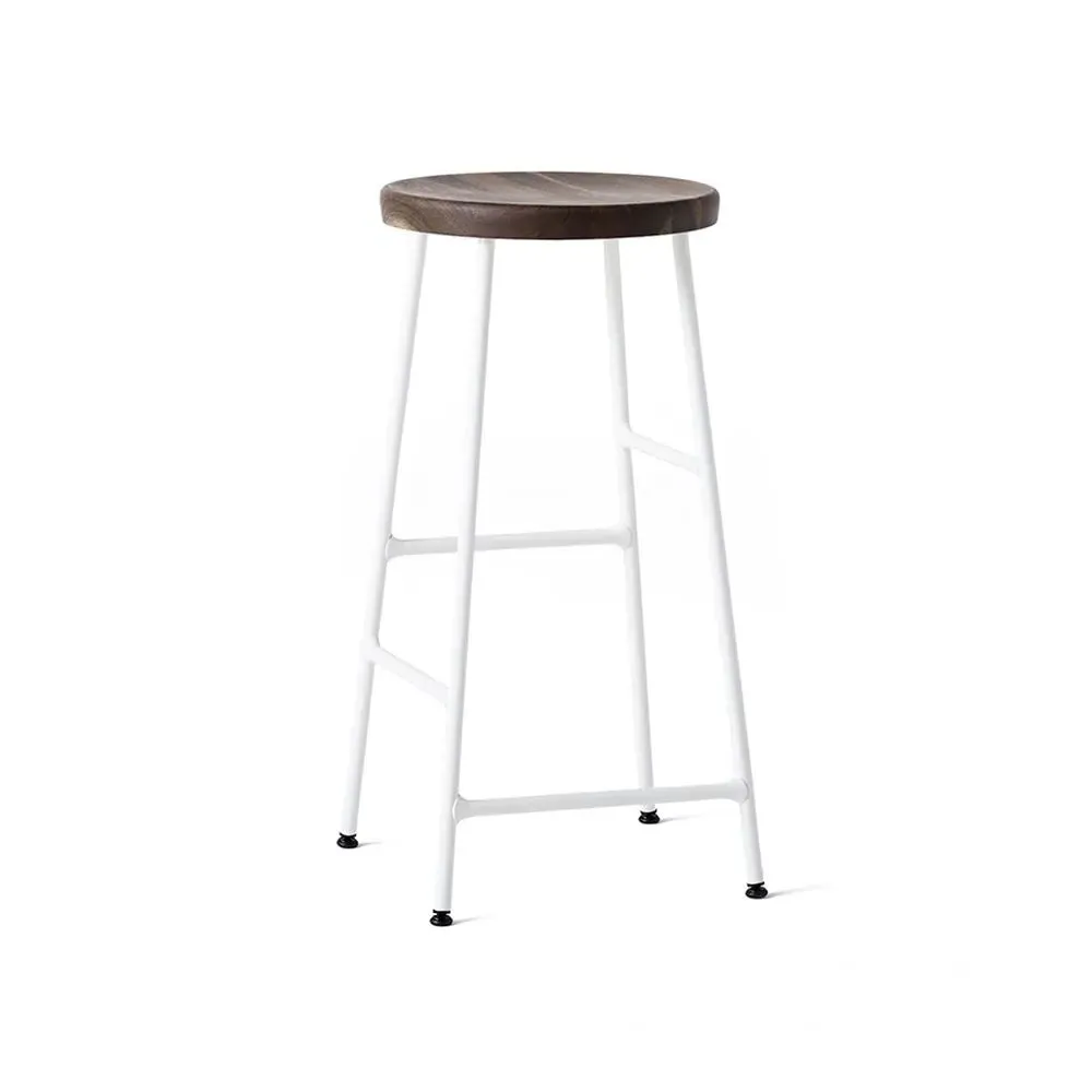 Cornet 65cm Bar Stool - Smoked Oak, Cream Steel