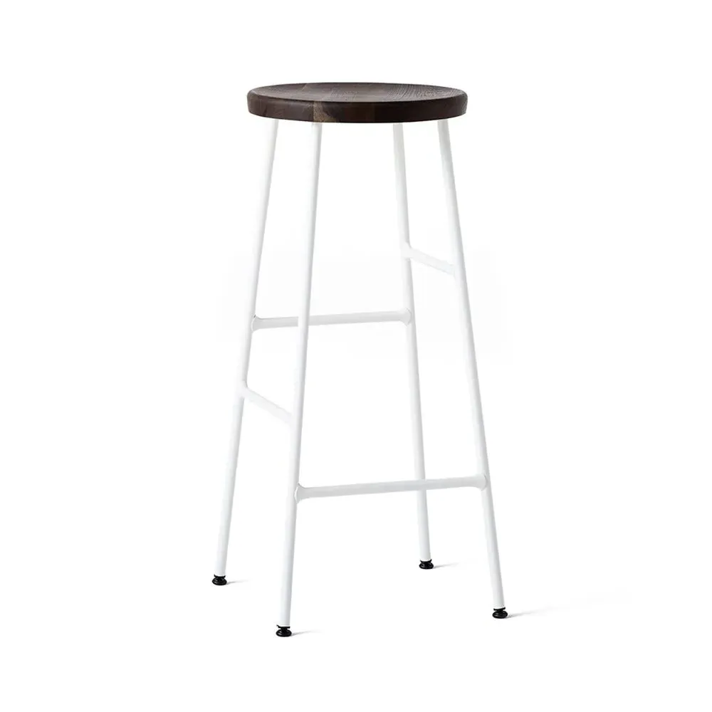 Cornet 75cm Bar Stool - Smoked Oak, Cream Steel