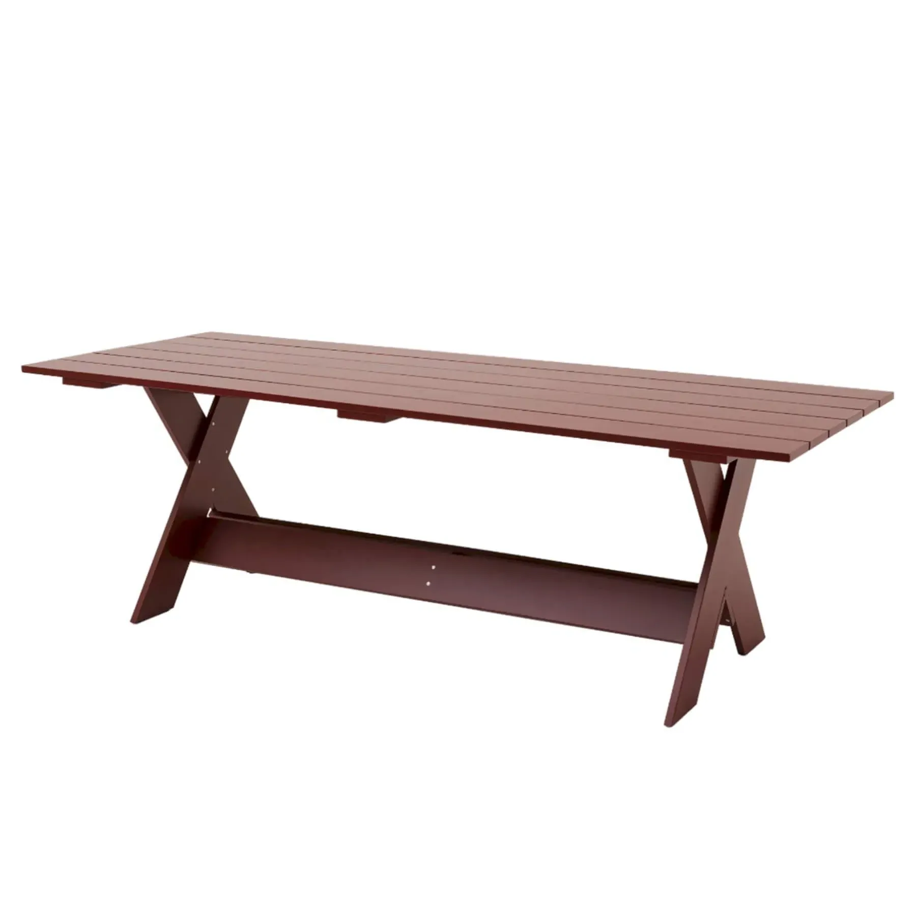 Crate Large Outdoor Dining Table - Iron Red, Pinewood