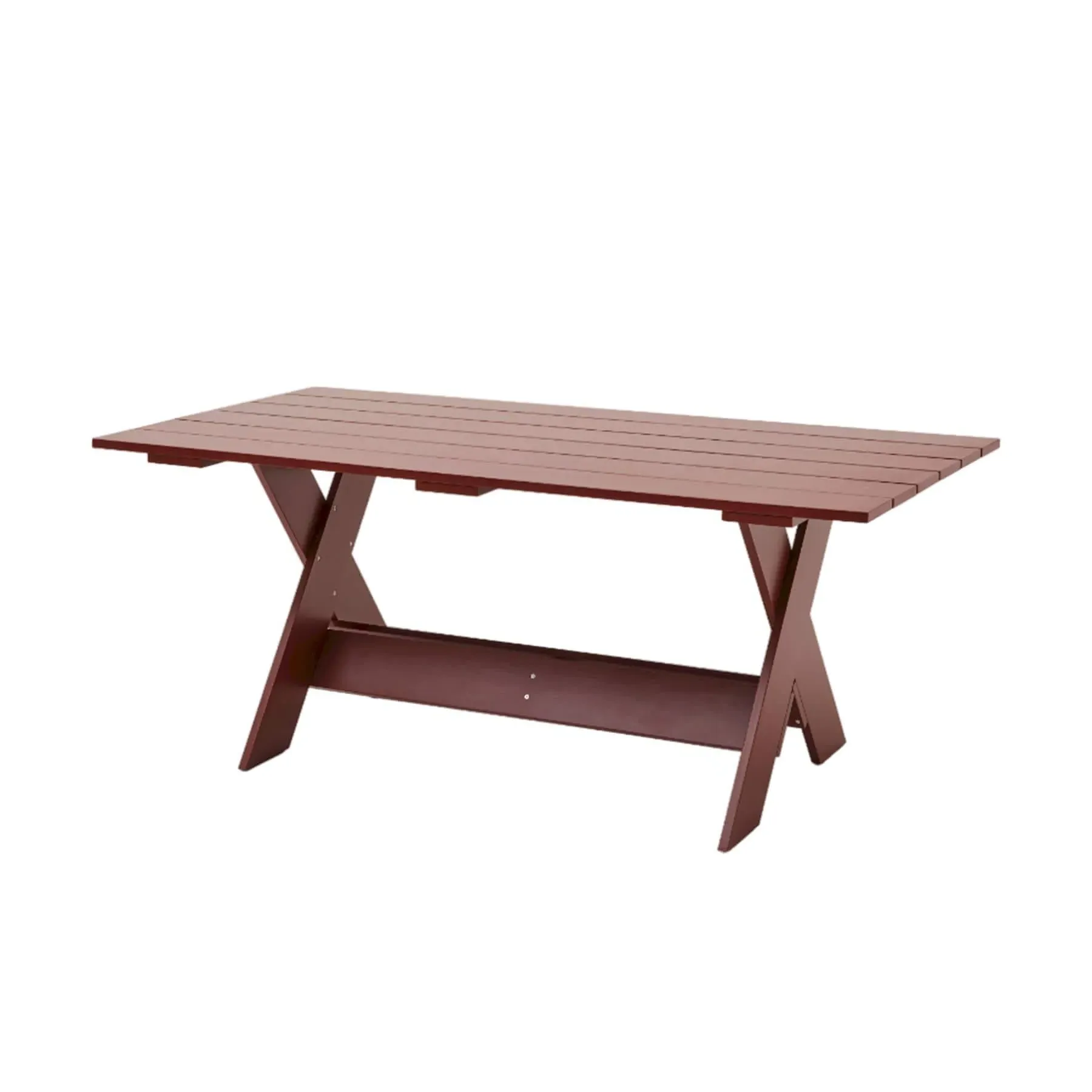 Crate Small Outdoor Dining Table - Iron Red, Pinewood