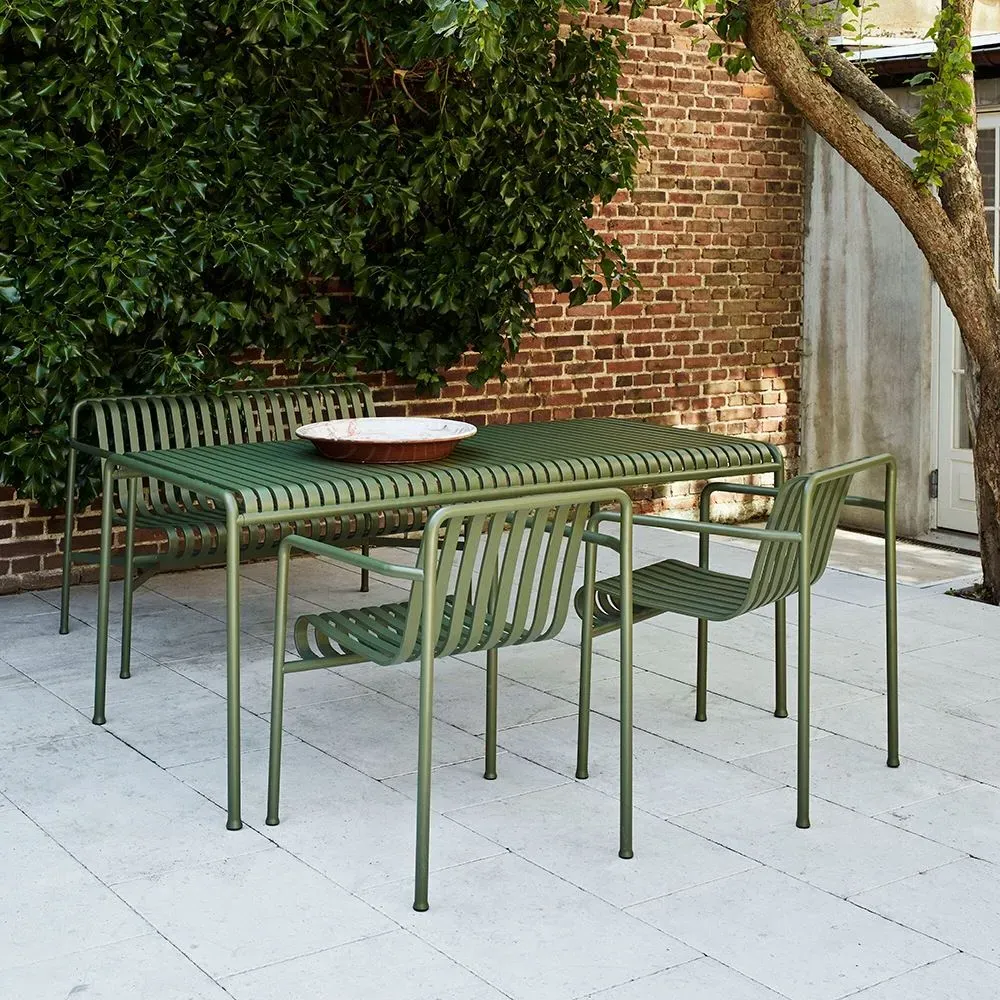 Dining Armchair with Slats - Iron Red, Steel