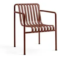 Dining Armchair with Slats - Iron Red, Steel