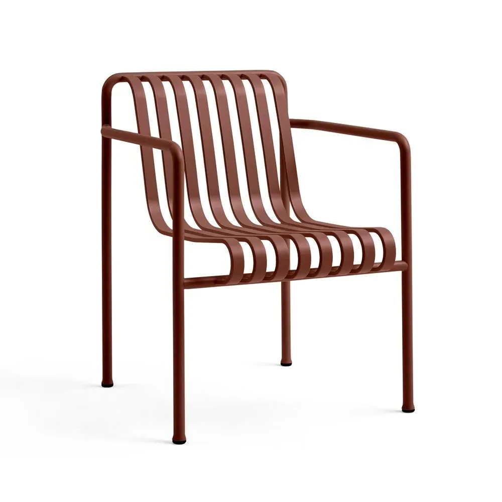 Dining Armchair with Slats - Iron Red, Steel