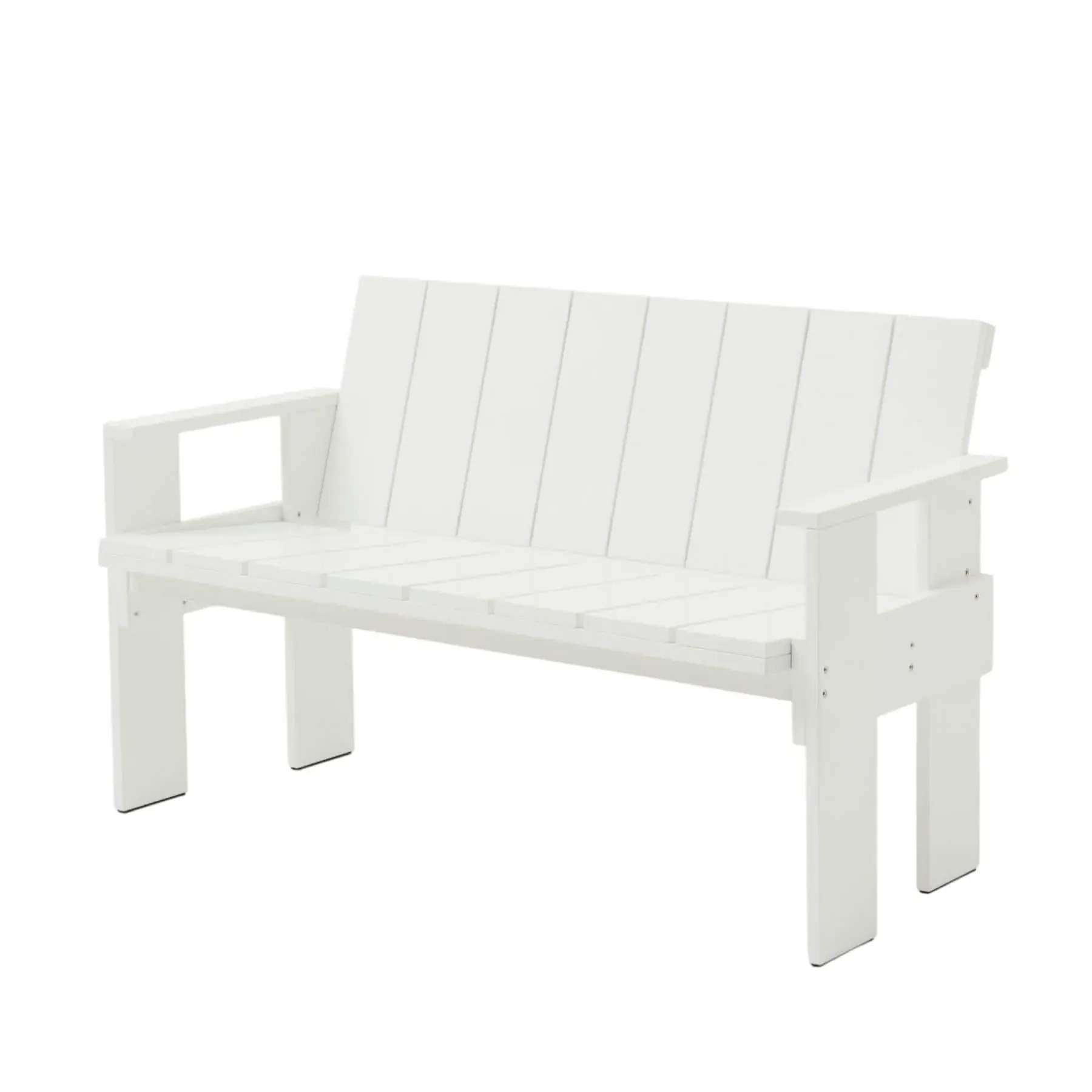 Dining Bench with Armrests - White, Pine