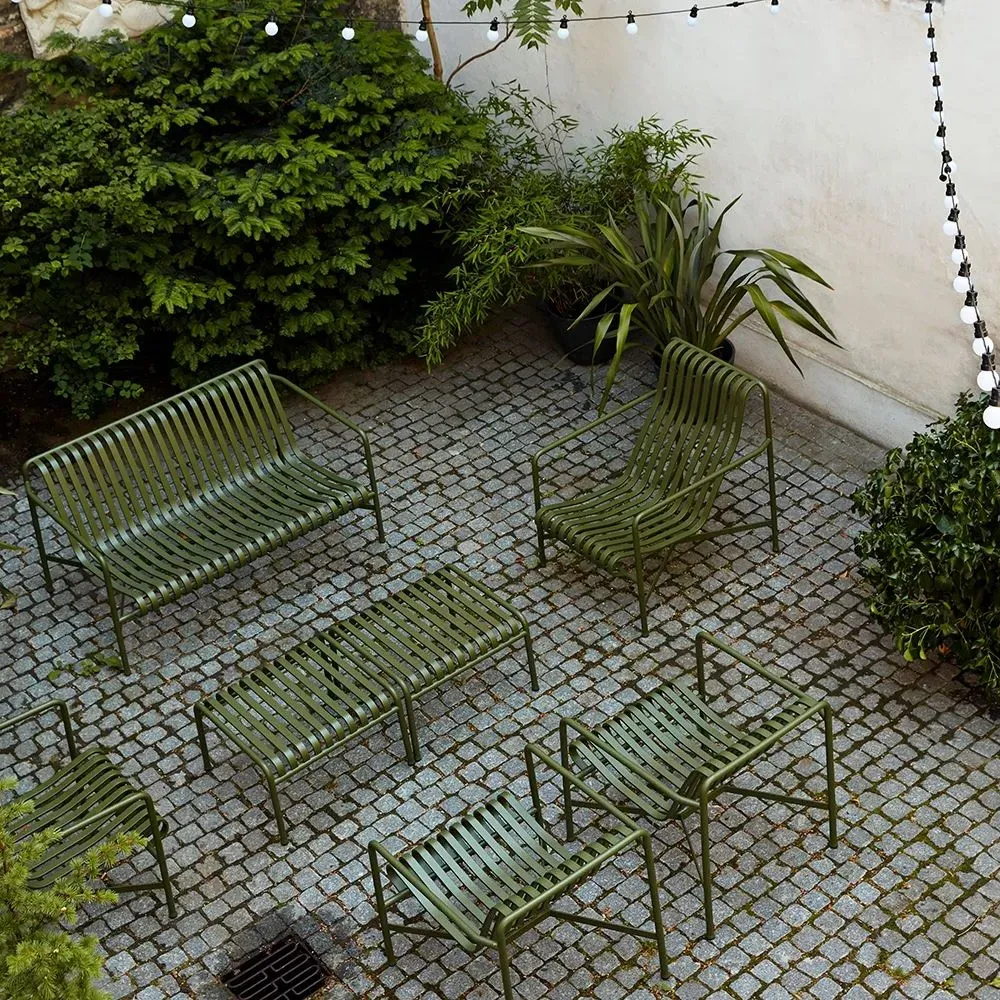 Dining Bench with Backrest - Green, Steel