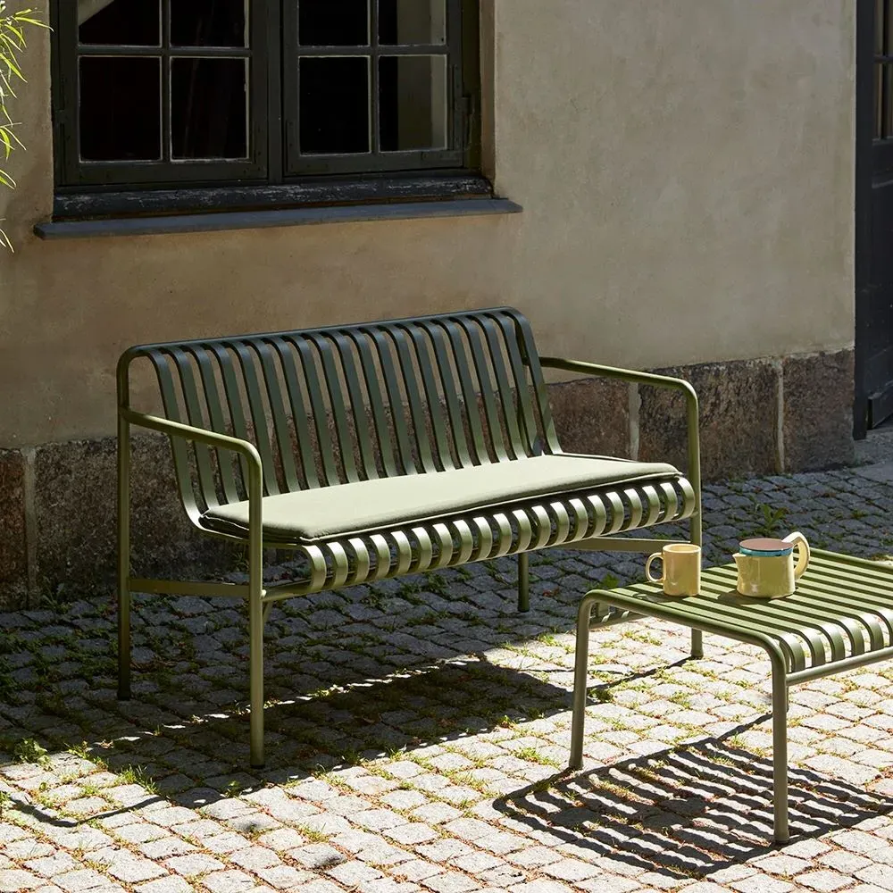 Dining Bench with Backrest - Red, Steel