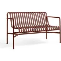 Dining Bench with Backrest - Red, Steel