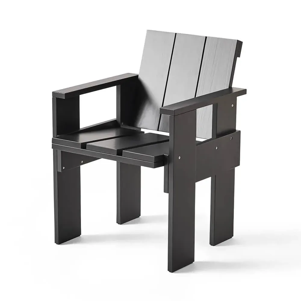 Dining Chair with Armrests - Black, Pine