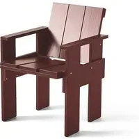 Dining Chair with Armrests - Iron Red, Pine Wood