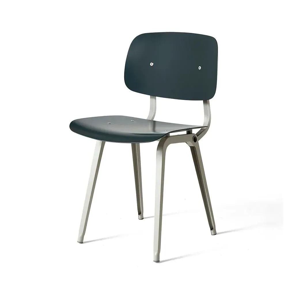 Dining Chair with Ergonomic Design - Grey, Steel