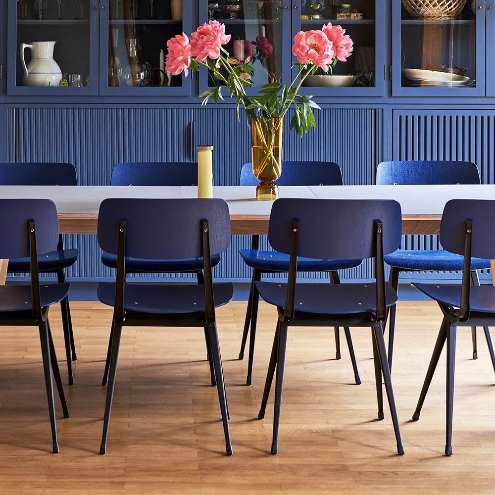 Dining Chair with Oak Seat - Black, Steel