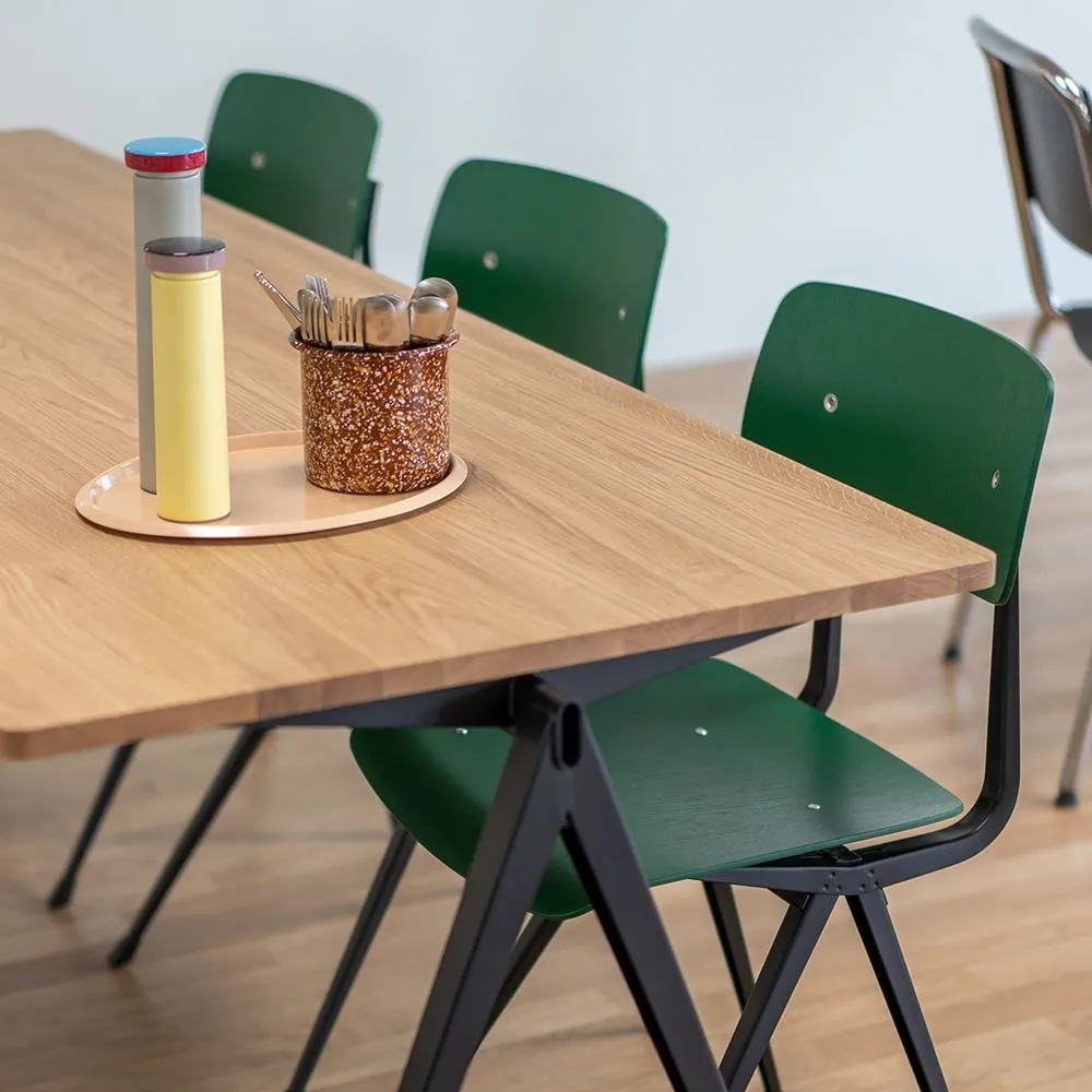 Dining Chair with Oak Seat - Black, Steel