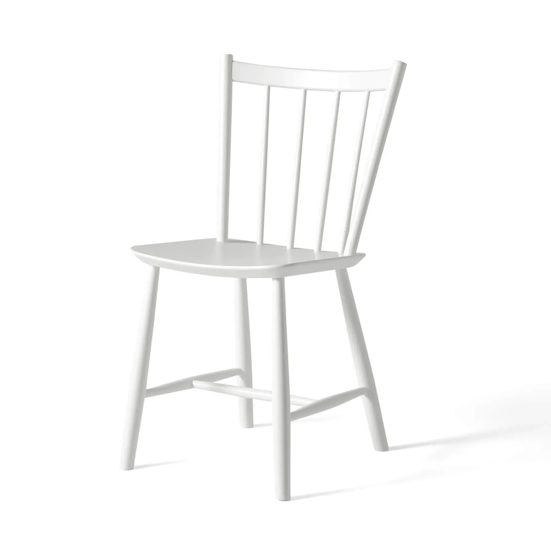Dining Chair with Spindle Back - White, Beech