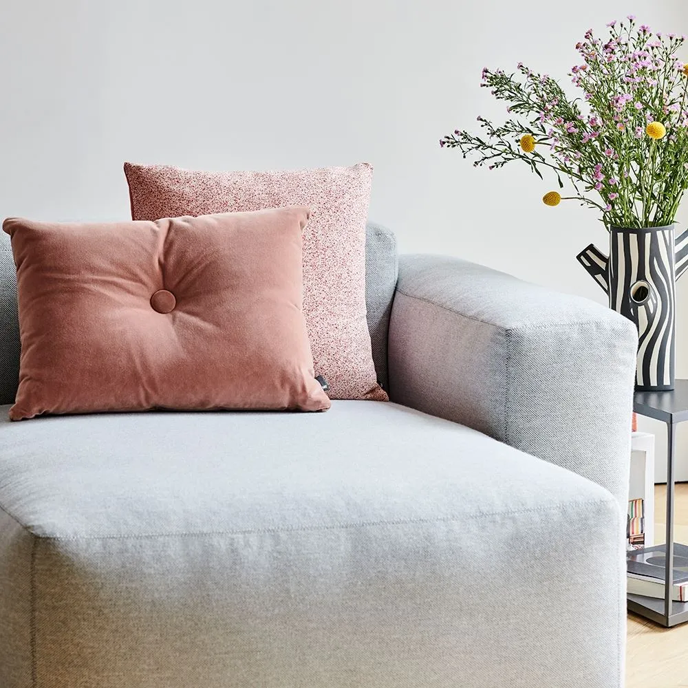 Dot Cushion with Button Detail - Rose, Wool