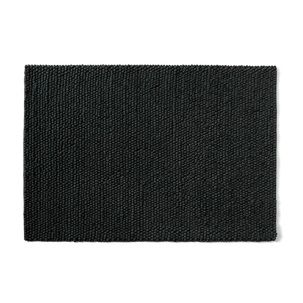 Extra Large Textured Rug - Dark Green, Pure Wool