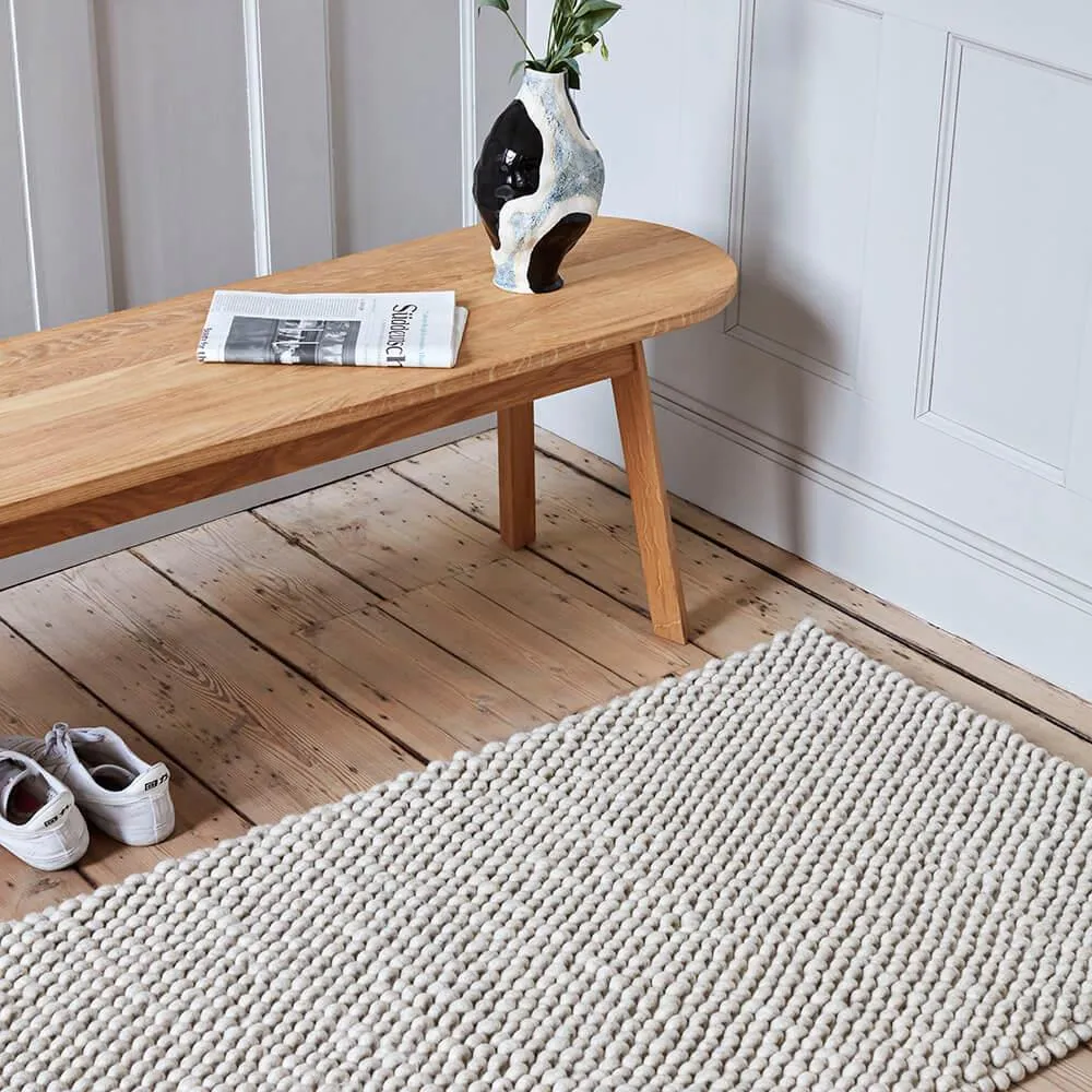 Extra Large Textured Rug - Dark Grey, Pure Wool