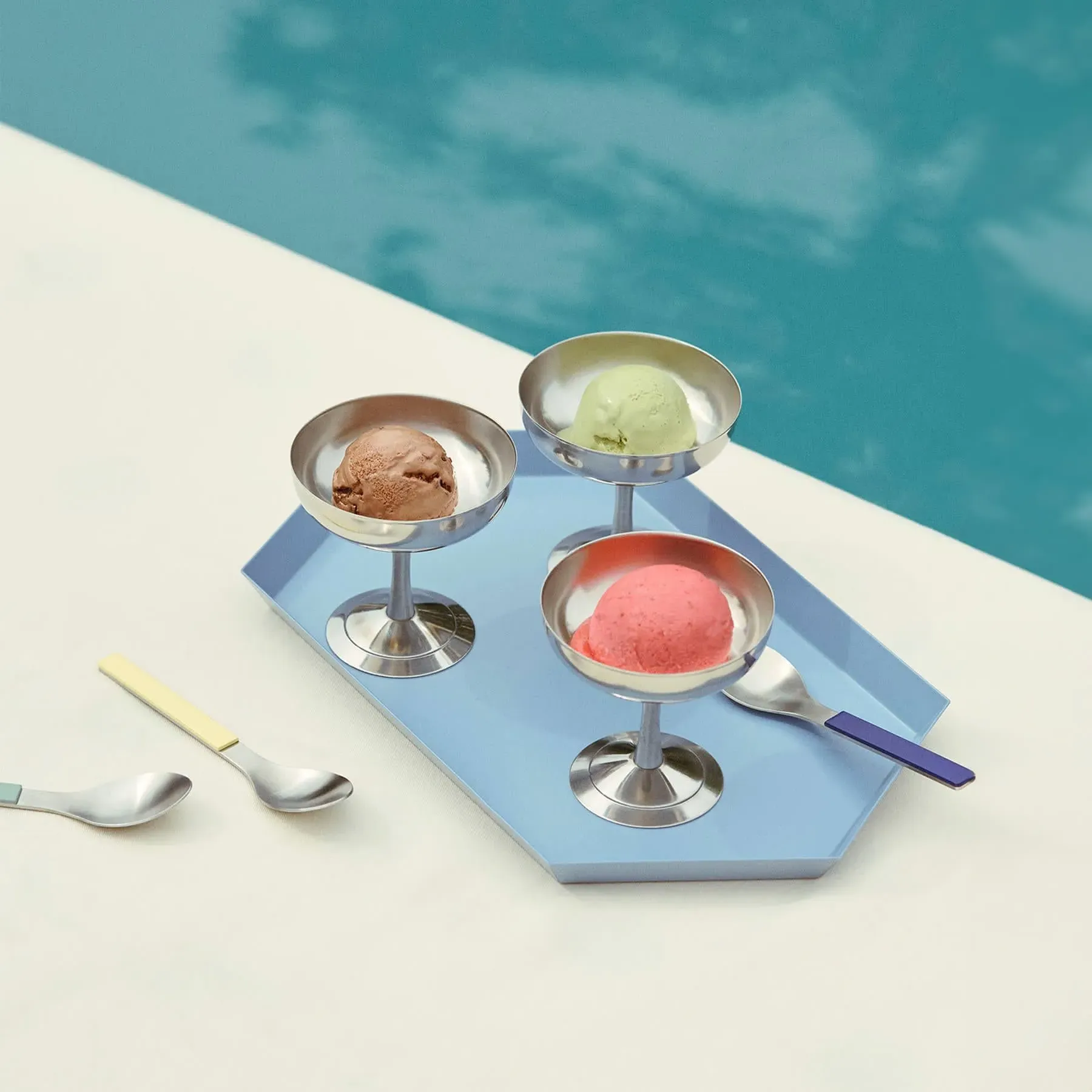 Extra Small Serving Tray Geometric - Evergreen, Steel