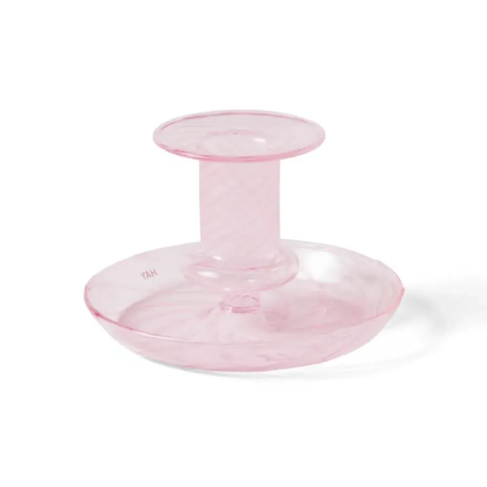 Flare Small Candle Holder - Pink, Borosilicate Glass