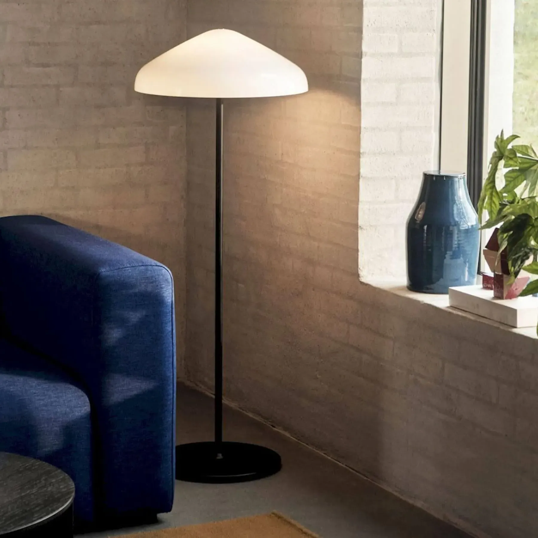 Floor Lamp with Dimmer - Opal Glass