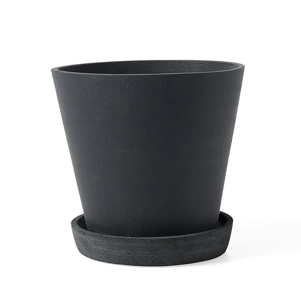 Flowerpot Large Planter - Black, Polystone