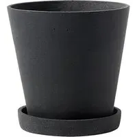 Flowerpot Medium Planter - Black, Polystone